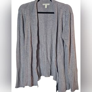 Dana Buchman Light Gray Open Front Cardigan